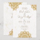 Wit Gouden Modern  Kaart (Voorkant / Achterkant)