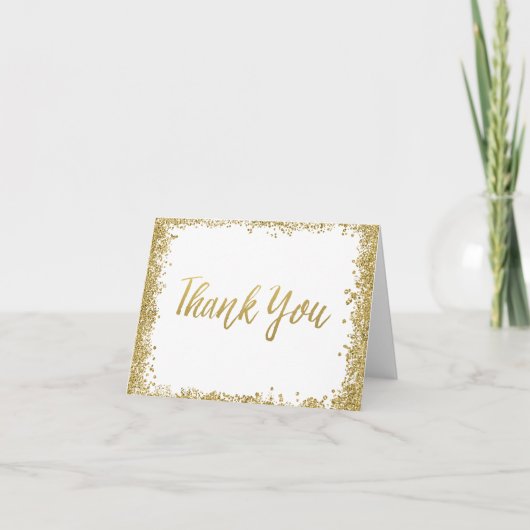 Wit Gouden Nep Glitter Bedankt (Voorkant)