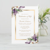 Wit Gouden Orchidee Bloemenfoto Viering van het Le Kaart (Staand voorkant)