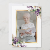 Wit Gouden Orchidee Bloemenfoto Viering van het Le Kaart (Achterkant)