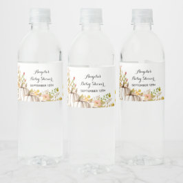 wit & gouden pompoen Waterverf Waterflesetiket Waterfles Etiket