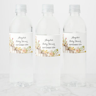 wit & gouden pompoen Waterverf Waterflesetiket Waterfles Etiket
