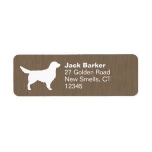 Wit Gouden Retriever Hond Silhouet Adres Etiket