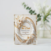 Wit Gouden Rozen, Champagne Zijde & Vlinders Aankondiging (Staand voorkant)