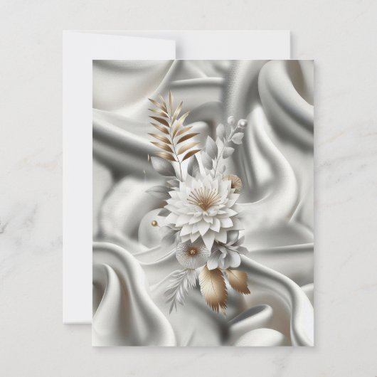 Wit Gouden Rozen, Champagne Zijde & Vlinders Aankondiging (Achterkant)