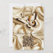 Wit Gouden Rozen, Champagne Zijde & Vlinders Kaart (Achterkant)