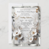 Wit Gouden Rozen, Champagne Zijde & Vlinders Kaart (Voorkant)