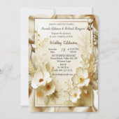 Wit Gouden Rozen, Champagne Zijde & Vlinders Kaart (Voorkant)