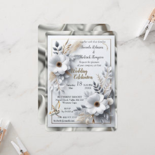 Wit Gouden Rozen, Champagne Zijde & Vlinders Kaart