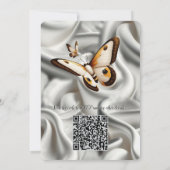 Wit Gouden Rozen, Champagne Zijde & Vlinders Kaart (Achterkant)