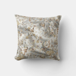 Wit Gouden Rozen, Champagne Zijde & Vlinders Kussen
