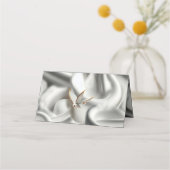 Wit Gouden Rozen, Champagne Zijde & Vlinders Plaatskaartje (Achterkant)