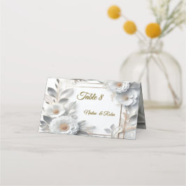 Wit Gouden Rozen, Champagne Zijde & Vlinders Plaatskaartje