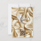 Wit Gouden Rozen, Champagne Zijde & Vlinders RSVP Kaartje (Achterkant)