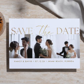 Wit Gouden Script 3 foto Collage bruiloft  Save The Date