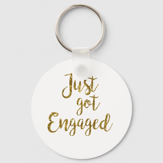 Wit & Gouden Script Net Verliefd Geraakt Sleutelhanger (Voorkant)