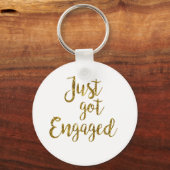 Wit & Gouden Script Net Verliefd Geraakt Sleutelhanger (Voorkant)