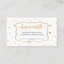 Wit gouden ster confetti luier verloting ticket