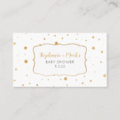Wit gouden ster confetti luier verloting ticket (Achterkant)