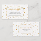 Wit gouden ster confetti luier verloting ticket (Voorkant / Achterkant)