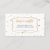 Wit gouden ster confetti luier verloting ticket (Voorkant)