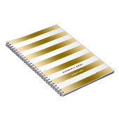 Wit & Gouden Streepjespatroon Notitieboek (Rechterzijde)