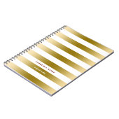 Wit & Gouden Streepjespatroon Notitieboek (Linkerzijde)