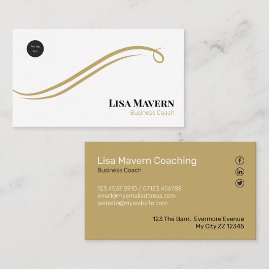 Wit & Gouden Swirl Luxe Visitekaartje (Voorkant / Achterkant)
