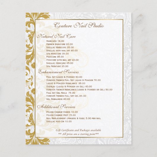 Wit gouden vintage kant flyer (Voorkant)
