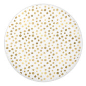 WIT GOUDEN VLEK OP MAAT KERAMISCHE KNOP (Voorkant)