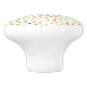 WIT GOUDEN VLEK OP MAAT KERAMISCHE KNOP (Zijkant)