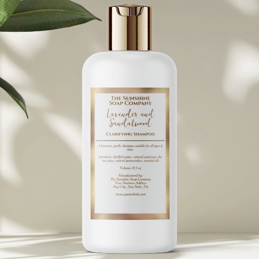 Wit & gouden waterdicht cosmeticafleslabel voedselcontainer etiket