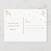 Wit & Goudfolie Stippen Save The Date Briefkaart (Achterkant)