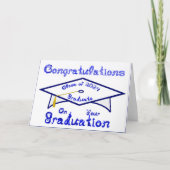 Wit Graduation Cap Blauw Afstuderen Klasse 2024 Pe Kaart (Voorkant)