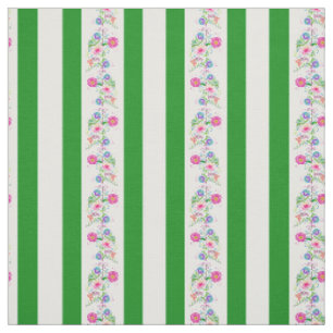 Wit, gras groen/folk bloemen/streep/wit stof