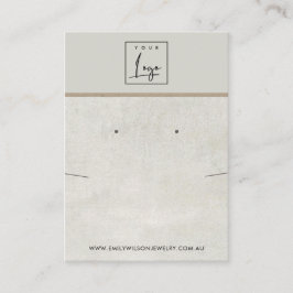 WIT GRAY CONCRETE KETTING EARRING DISPLAY UIT VISITEKAARTJE