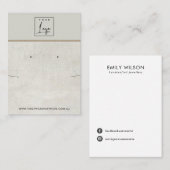 WIT GRAY CONCRETE KETTING EARRING DISPLAY UIT VISITEKAARTJE (Voorkant / Achterkant)