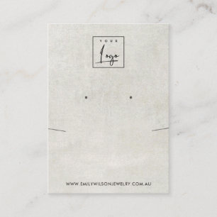 WIT-GRAY CONCRETENECKLACE EARING DISPLAY UIT VISITEKAARTJE