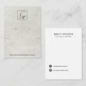 WIT-GRAY CONCRETENECKLACE EARING DISPLAY UIT VISITEKAARTJE (Voorkant / Achterkant)