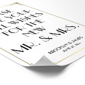 Wit Great Gatsby-gastenboekbord 4x6 Poster (Hoek)