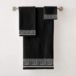 Wit Grecian Frieze Design Bad Handdoek