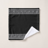 Wit Grecian Frieze Design Bad Handdoek (Wasdoekje)