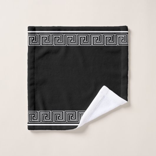 Wit Grecian Frieze Design Bad Handdoek (Wasdoekje)