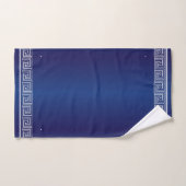 Wit Grecian Frieze Design Marine Blauw Bad Handdoek (Handdoek)