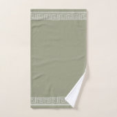 Wit Grecian Frieze Design Sage Bad Handdoek (Handdoek)