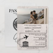 Wit Griekenland Paspoort Uitnodiging voor de bruil (Voorkant / Achterkant)