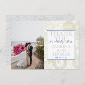 Wit Griekenland trouwfoto dank u Bedankkaart (Voorkant / Achterkant)