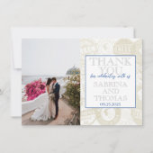 Wit Griekenland trouwfoto dank u Bedankkaart (Voorkant)