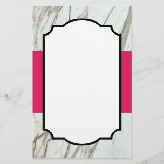 Wit grieks marmer fuchsia modern design papier (Voorkant)