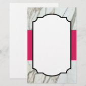 Wit grieks marmer fuchsia modern design papier (Voorkant / Achterkant)